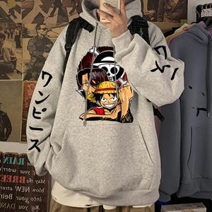 SDS002 Janpanese Anime Een Stuk Hoodie Mannen Manga Hip Hop Lange Mouw Sweatshirts Streetwear Kleding L zwart