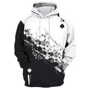 Xiao Xiang Mode Casual 3D Print Poker Heren Hoodies Lente Herfst Lange Mouw Truien Hip Hop Stijl Sweatshirt Oversized Hoodie S