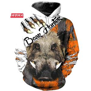 TIP723 Boar Hunter Mannen Hoodie Dier Jacht Camo Tattoo Trui Harajuku Casual Elanden Hunte Sweatshirts 3D Gedrukt Oversized Kleding L