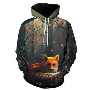 Xiao Xiang Lente Herfst Vos en Wolf Gedrukt Heren 3D Print Hoodie Merk Sweatshirt Trui Mode Sportkleding Dierlijke streetwear Kleding XXXL