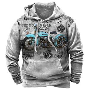 ETST WENDY 005 Mode Vintage Heren Hoodie 66 Highway 3D Printing Hooded Sweatshirt Punk Streetwear Winterjas Tops Heren Casual Pullover L