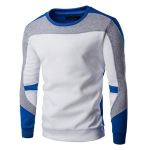 WowClassic Herfst Winter Plus Size Sweatshirt Heren Patchwork Kleur Kleding Heren Hoodies met lange mouwen Zwart Blauw XS blauw