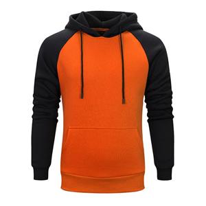 WowClassic Heren trui met capuchon en patchwork kleur ribkleding heren hoodies met lange mouwen zwart blauw herfst winter plus size sweatshirt M
