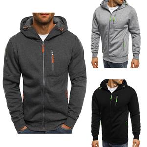HU5RN Heren hoodie fleece warme capuchon jas sweatshirt winter werk trui met ritssluiting 2XL zwart