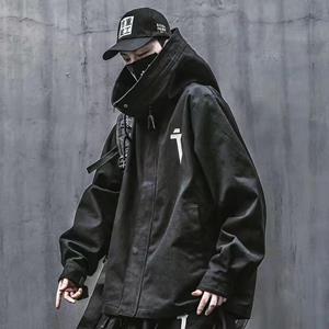 NW93XW Emo Mannen Japanse Harajuku Alt Sweatshirt Oversize Hoodie Lange Mantel Hip Hop Gothic Uitloper Streetwear Techwear Jas Tops Kleding L wit