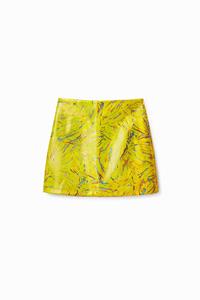 desigual Slim fit arty minirok - YELLOW