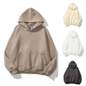 Tianhangyuan Mannen herfst winter hoodie dubbele lagen effen kleur losse grote zak zachte losse trui lange mouw elastische manchet hooded streetwear heren hoodie L wit