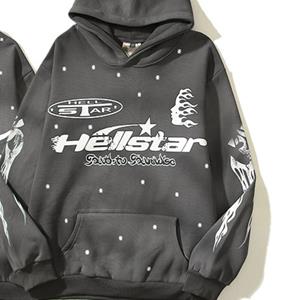 YoungGirl Y2K Straatkleding Gepersonaliseerde Graffiti Heren Baggy Pullover Sweatshirt Grote Unisex Kleding Emo S grijs