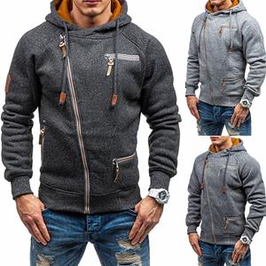 MAO MAO DIAN Trendy heren sweatshirt met lange mouwen en capuchon, rits herfstjas heren katoenen sport hoodies uitloper S