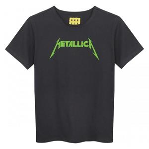 Amplified Versterkt kinder/kinder neon metallica T-shirt 7-8 Years houtskool