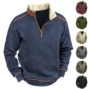 Wahaha123 Lente en herfst herensweatshirt met staande kraag is outdoor casual truien tops M Vloot
