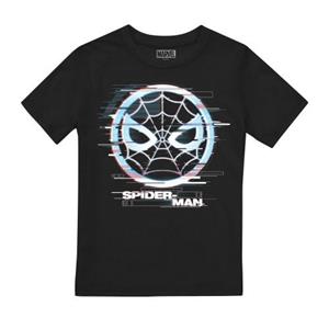 Spider-Man kinder/kinder Glitch T-shirt 7-8 Years zwart