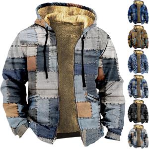 NB Fashion Heren Winter Bedrukt Fleece Jack Vest Ritsjack M