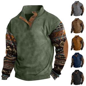 EG76LD Lente en herfst herensweatshirt met staande kraag is outdoor casual truien tops L zwart