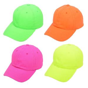 Nieuwe unisex fluorescerende neon-baseballpet, heldere effen kleur zonnebrandcrème voor buiten geel