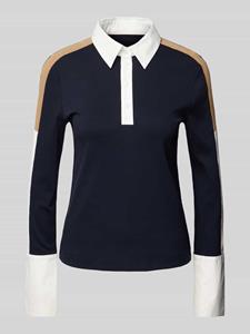 Marc Cain Shirt met lange mouwen en platte kraag, model 'SPORTS'