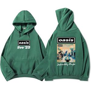 Planet clothing wholesale Definitely Maybe Grafische Hoodies Oasis-s Band Live'25 Grafische Sweatshirts Zware Mentale Mode Heren Sudadera Streetwear Unisex Casual Top XS wit