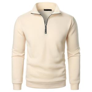 EG76LD Heren Nieuwe Rits Casual Heren Hoge Kraag Sweatshirts Warme Effen Kleur Jeugd Warme Sport Hoodies Top Yasheng 2XL abrikoos