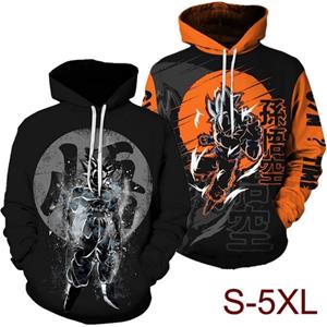 ETST 009 Nieuwe Dragon Ball Z Goku Hoodies DBZ 3D Geprinte Hooded Sweatshirt Heren Geprinte Losse Pullover Hoodie S
