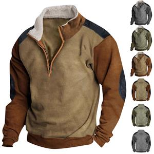 LH59YK Lente en herfst herensweatshirt met staande kraag is outdoor casual truien tops L groen