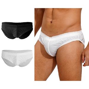 Fldy Heren bikini zwemslip laagbouw elastische tailleband ondergoed badmode M ivoor