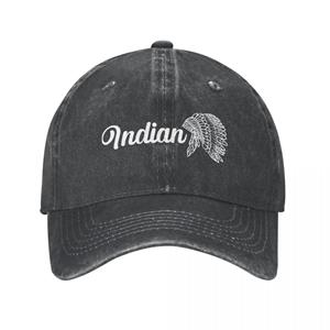 91421224MABN1UXM5T Casual Indiase Motocycles Logo Baseball Caps Unisex Stijl Versleten Gewassen Snapback Hoed Outdoor Zomer Hoeden Cap One Size