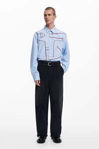 desigual Upcycling jeans met rafelige zoom - BLUE