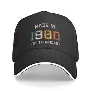 91460000MAC14ECE0X Gepersonaliseerd gemaakt in 1980 Baseball Cap Hip Hop verstelbaar De legendarische zijn geboren in 1980 42e verjaardagscadeau papa hoed herfst Baseball Cap