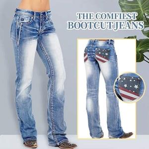 CP30XX ShoppinMall Dames Lange Broek Comfortabele Casual Jeans Cut Jeans Plus Size Broek Dames L zwart