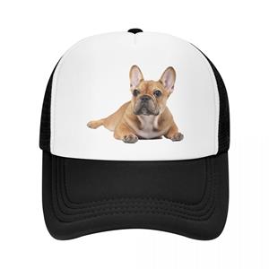 91460000MAC0FHAR19 Mode Unisex Franse Bulldog Trucker Hoed Volwassen Frenchie Hond Verstelbare Baseball Cap voor Unisex WoUnisex Zonwering Snapback Hoeden Trucker Hat