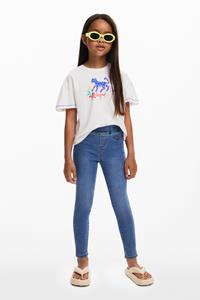 desigual Denim legging met logo - BLUE