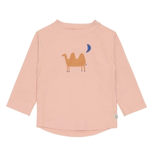 LÄSSIG UV camelroze zwemshirt met lange mouwen