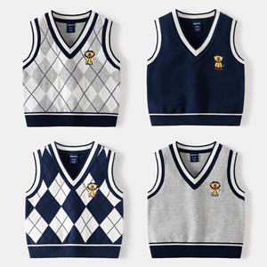 KIDSW Kindertrui Herfst/Winter 2023 Jongens V-hals Mouwloze Trui 90cm