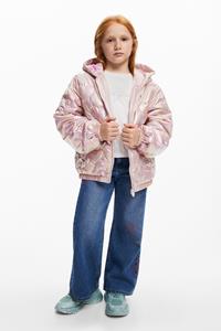 desigual Metallic gewatteerde jas - RED