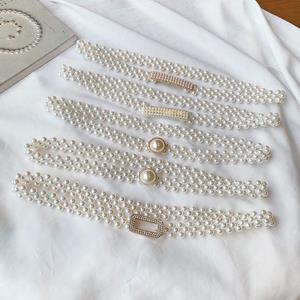 Three Meows 1PC Tailleketting Dames Elastische Riem met Diamant Decoratie 62*2cm