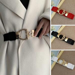 Wanderlust Wares Vrouwen Taille Riem Verstelbare Elastische Hoge Elastische Legering Gesp Brede Band Taille Decoratie zwart