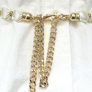Dexing Faux Parel Jurk Riem Kledingaccessoires Mooi en Romantisch Fancy Design Sluiting Dames Tailleband Schelpdierketting 101cm