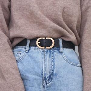 EL80HK 100 cm vrouwelijke riem metalen gesp riem pak jeans kledingaccessoires 100*2.7cm zwart