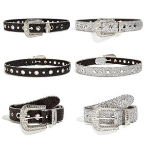 Zaifu Glitter tailleband Bling Crystal tailleriem Mode strass riem dames zilver