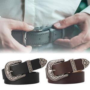 Wangzhenfeng Vrouwen Retro Riem Effen Kleur Kunstleer Tailleband Verstelbare Lengte Multi Gaten Ontwerp Jeans Riem Kostuum Accessoires koffie