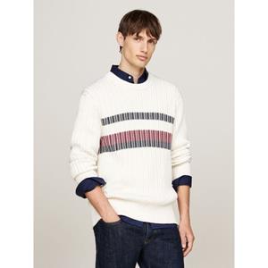 Tommy Hilfiger Trui met ronde hals GLOBAL STRIPE CHUNKY RIB C NK met opvallend color block-ontwerp
