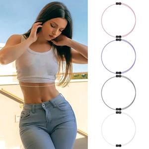 4 stuks Crop Band Verstelbare Crop Top Tuck Bands DIY Elastische Tuck Band voor het instoppen van truien, T-shirts en kleding M
