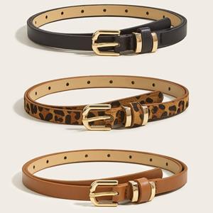 Ryewnuok Naaldgesp Damesriem 1,3 cm brede smalle leren riem Eenvoudige dunne riem Cadeau 1pc kameel