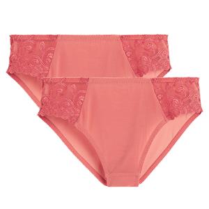ANNE WEYBURN Set van 2 Slips in effen tule en geborduurde tule Lyssa