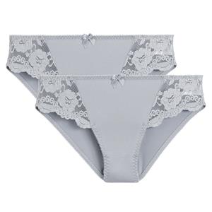 ANNE WEYBURN Set van 2 slips in kant en microvezel, Anthea