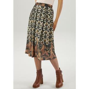 Aniston SELECTED Midirok in uni zwart of met nostalgische print