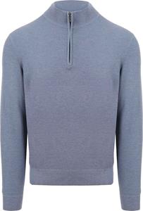 Suitable Structure Half Zip Trui Blauw