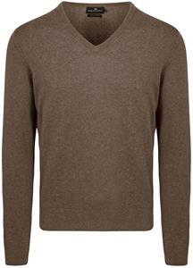 Steppin' Out Trui Cotton Cashmere V-hals Taupe Melange
