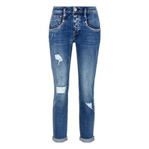 Herrlicher 7/8 jeans Shyra Cropped Denim Comfort met half blinde knoopsluiting