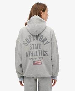 Superdry Vrouwen Athletic Essential Oversized Hoodie met Rits Grijs